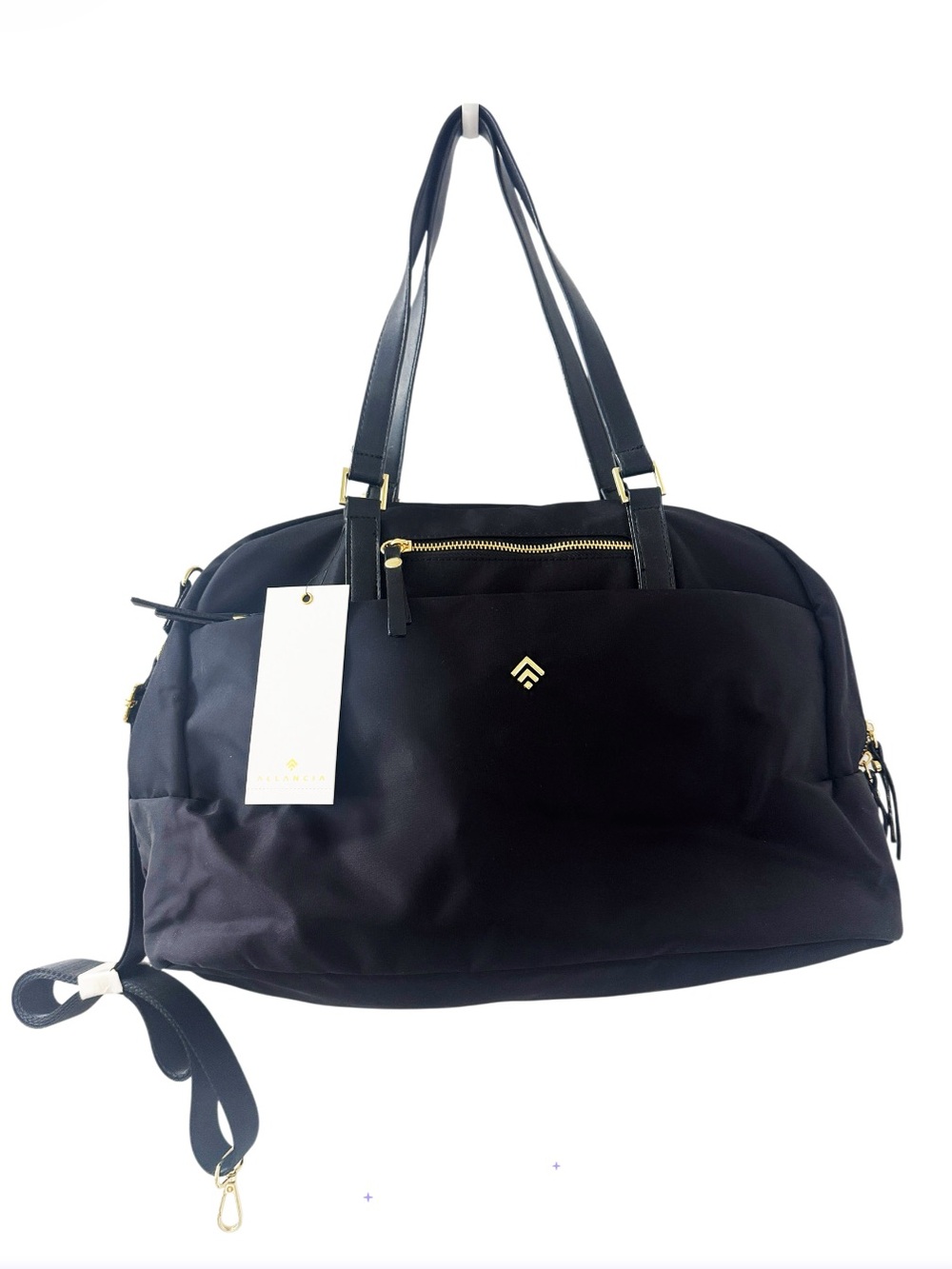 Allancia Large Nylon Duffle/Tote bag, gold Hardware,Removable strap NEW!